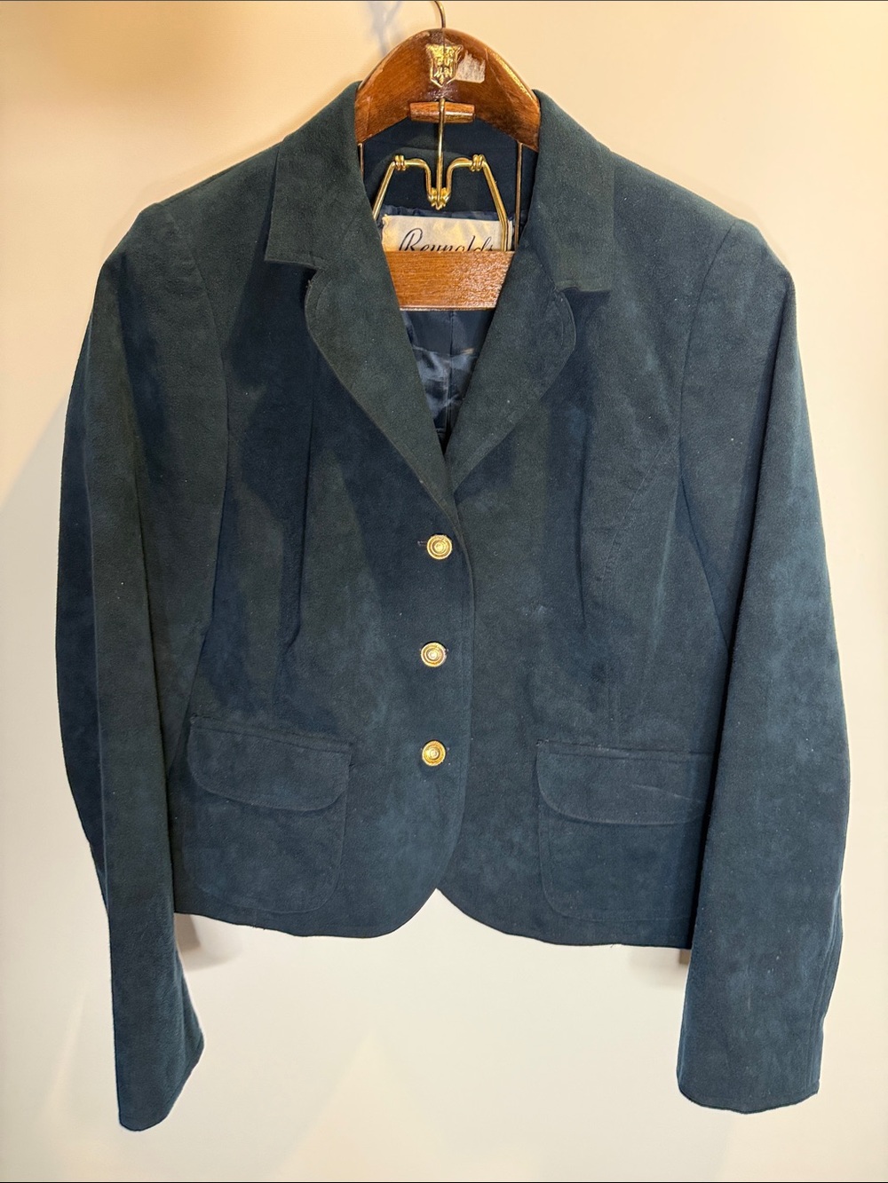 Vintage Reynolds Suede Blazer Jacket Blue,